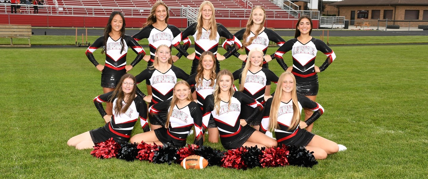 Girls Football Cheerleading Team Picture